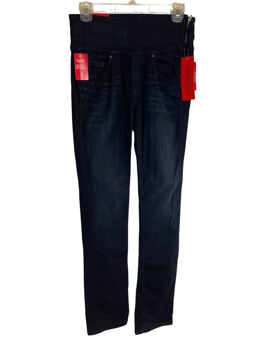 SPANX Women's The Signature straight leg denim shaping new dark dipped size 27